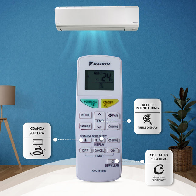 Daikin 2.6 Ton 4 Star Inverter Split AC (Copper, PM 2.5 Filter, FTKL90UV, White) 