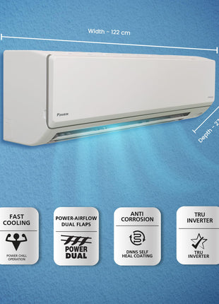 Daikin 2.6 Ton 4 Star Inverter Split AC (Copper, PM 2.5 Filter, FTKL90UV, White) 