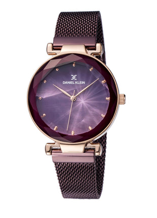 Daniel Klein Metal Analog Dial Women's Watch- Dk11873-4, Dial Color-Magenta, Magenta Band 