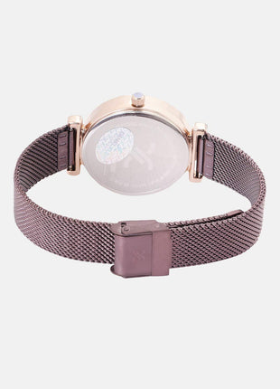 Daniel Klein Metal Analog Dial Women's Watch- Dk11873-4, Dial Color-Magenta, Magenta Band 