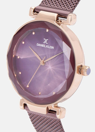 Daniel Klein Metal Analog Dial Women's Watch- Dk11873-4, Dial Color-Magenta, Magenta Band 