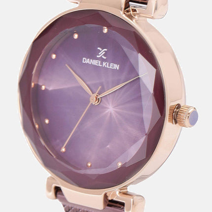 Daniel Klein Metal Analog Dial Women's Watch- Dk11873-4, Dial Color-Magenta, Magenta Band 