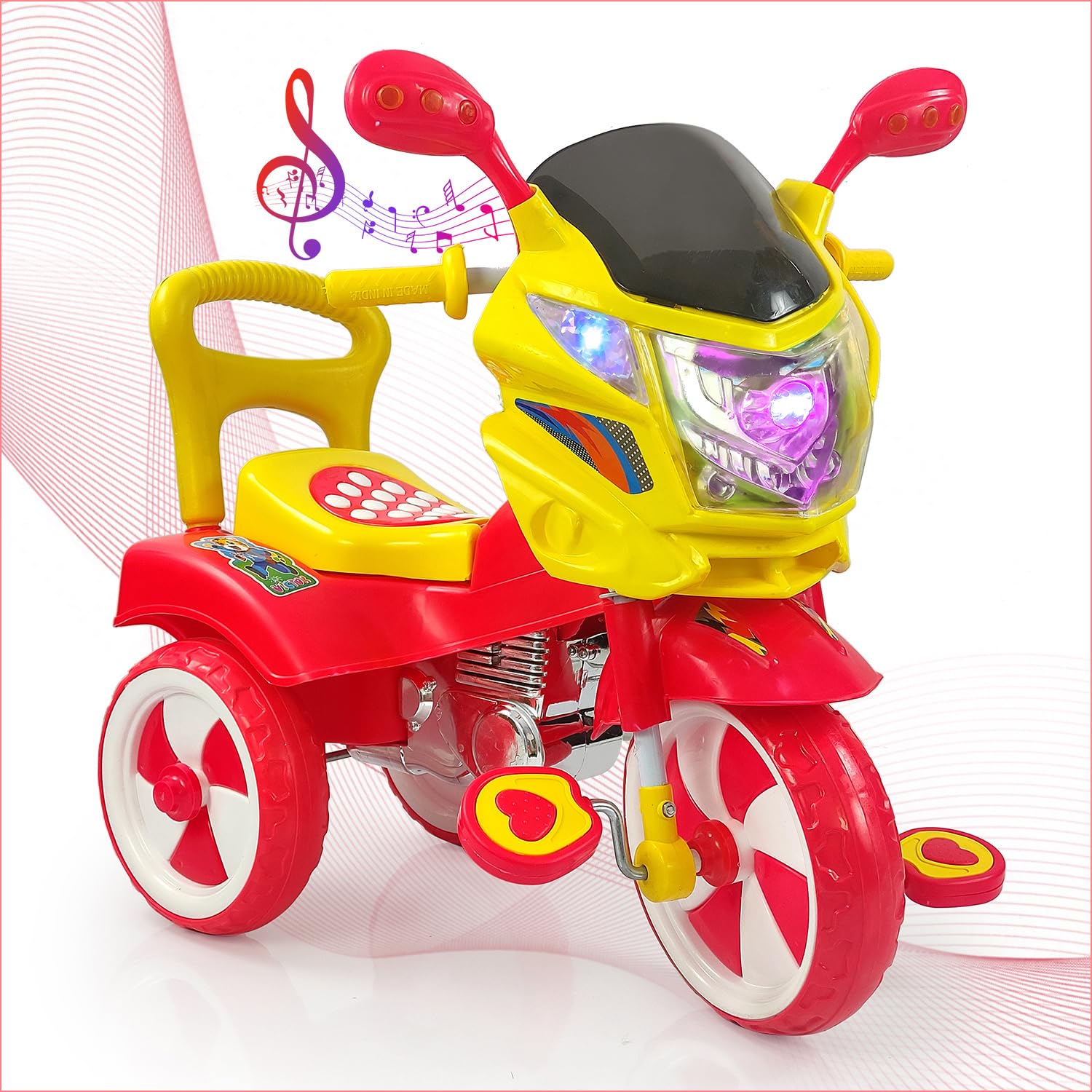 Dash Victor Tricycle for Kids, Baby Cycle, Kids Cycle, Tricycle for Kids for 2 Years to 5 Years with Under Seat Storage, Light and Music (Capacity 30Kg | Red) 
