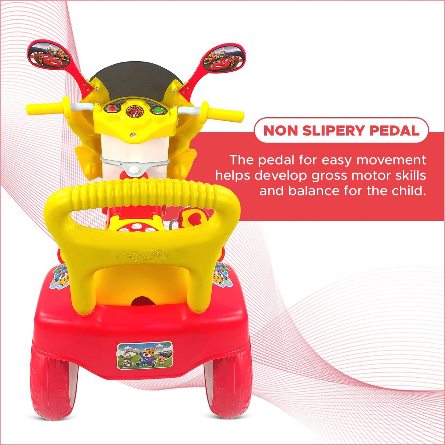 Dash Victor Tricycle for Kids, Baby Cycle, Kids Cycle, Tricycle for Kids for 2 Years to 5 Years with Under Seat Storage, Light and Music (Capacity 30Kg | Red) 