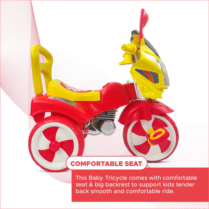 Dash Victor Tricycle for Kids, Baby Cycle, Kids Cycle, Tricycle for Kids for 2 Years to 5 Years with Under Seat Storage, Light and Music (Capacity 30Kg | Red) 