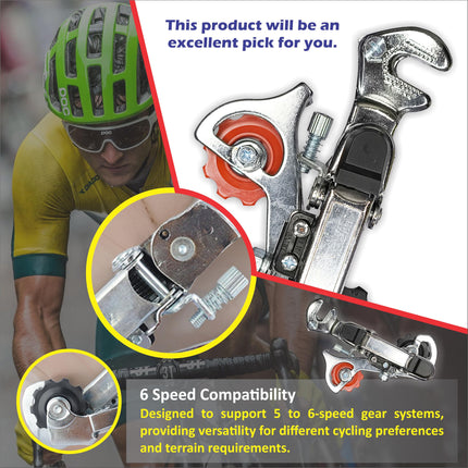 De Venta 6-Speed Gear Set Combo – Total 5 Parts Bicycle Accessories, Bicycle Gear Conversion Kit with Derailleur, Freewheel, Grip Shifter, Outer & Grip, Compatible for All Kind of Bicycles 