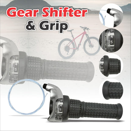 De Venta 6-Speed Gear Set Combo – Total 5 Parts Bicycle Accessories, Bicycle Gear Conversion Kit with Derailleur, Freewheel, Grip Shifter, Outer & Grip, Compatible for All Kind of Bicycles 