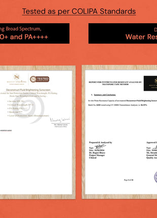 Deconstruct Brightening Sunscreen for Dry Skin with SPF 50+ | 8 hours Long Lasting Dewy Sunscreen | Water Resistant, No White Cast, Quick Absorbing | For Women and Men | 50gm 