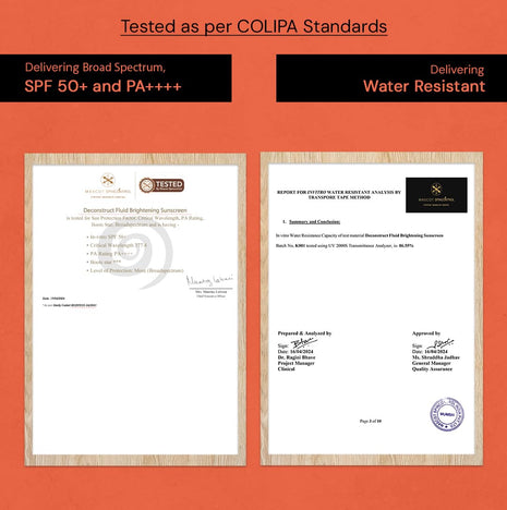 Deconstruct Brightening Sunscreen for Dry Skin with SPF 50+ | 8 hours Long Lasting Dewy Sunscreen | Water Resistant, No White Cast, Quick Absorbing | For Women and Men | 50gm 