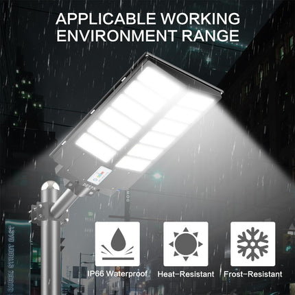 Deepn 2 Pack 1800W Solar Street Light, 150000LM Dusk to Dawn Solar Security Flood Lights Outdoor Motion Sensor, Waterproof LED Solar Lights with Remote Control for Parking Lot, Stadium, Piazza 