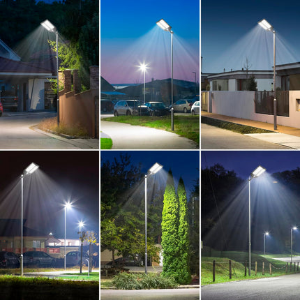 Deepn Solar Street Light 4800W 360000 Lumens IP66 Waterproof Dusk to Dawn LED Solar Flood Light Motion Sensor, Solar Parking Lot Lights Commercial with Remote Control for Outside, Backyard, 2 Pack 