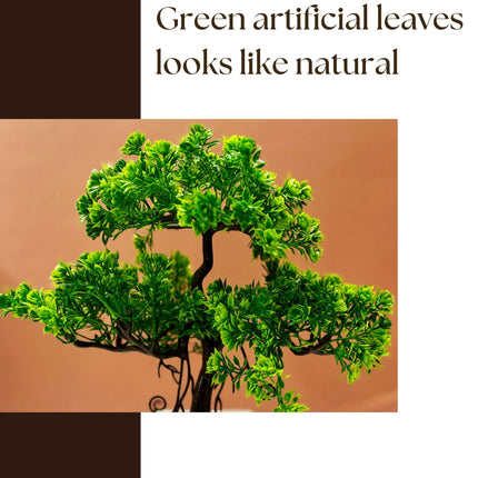 Dekorly Artificial Plants Pot Fake Bonsai Pine Trees Plants Greenery Japanese Pine Bonsai Tree Desktop Display Simulation,Office,Living Room (TrayPot, Height : 30CM) 