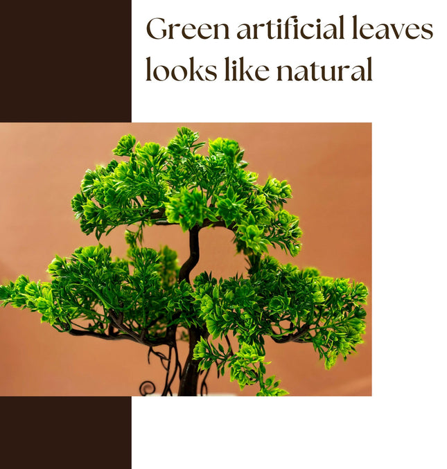 Dekorly Artificial Plants Pot Fake Bonsai Pine Trees Plants Greenery Japanese Pine Bonsai Tree Desktop Display Simulation,Office,Living Room (TrayPot, Height : 30CM) 