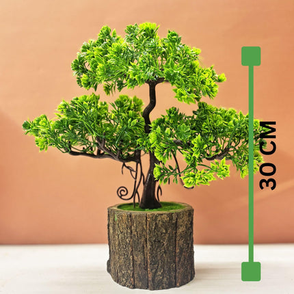 Dekorly Artificial Plants Pot Fake Bonsai Pine Trees Plants Greenery Japanese Pine Bonsai Tree Desktop Display Simulation,Office,Living Room (TrayPot, Height : 30CM) 