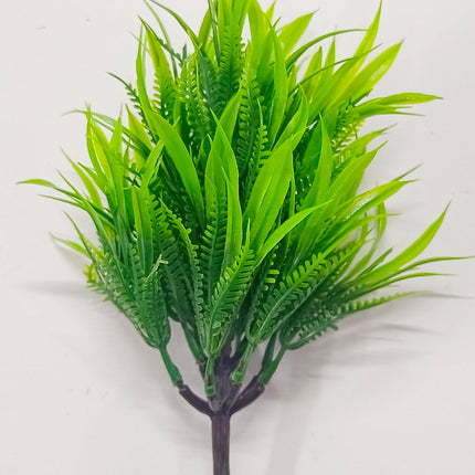 Dekorly Artificial Plastic Mix Green Grass Fake Outdoors Plant Bushes Decor Faux Greenery Shrubs For Outdoor And Indoor, Artificial Shrubs Stems | Height- 7 Inches (Multi-6) 