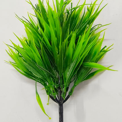 Dekorly Artificial Plastic Mix Green Grass Fake Outdoors Plant Bushes Decor Faux Greenery Shrubs For Outdoor And Indoor, Artificial Shrubs Stems | Height- 7 Inches (Multi-6) 