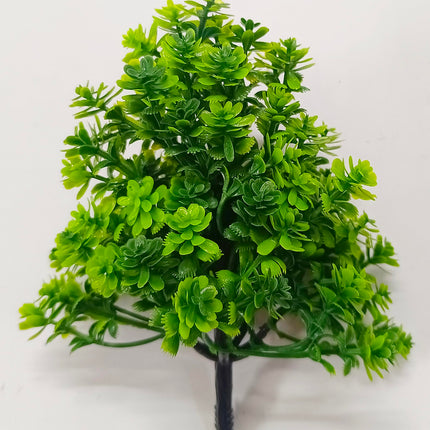 Dekorly Artificial Plastic Mix Green Grass Fake Outdoors Plant Bushes Decor Faux Greenery Shrubs For Outdoor And Indoor, Artificial Shrubs Stems | Height- 7 Inches (Multi-6) 