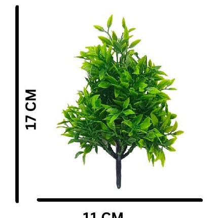 Dekorly Artificial Plastic Mix Green Grass Fake Outdoors Plant Bushes Decor Faux Greenery Shrubs For Outdoor And Indoor, Artificial Shrubs Stems | Height- 7 Inches (Multi-6) 