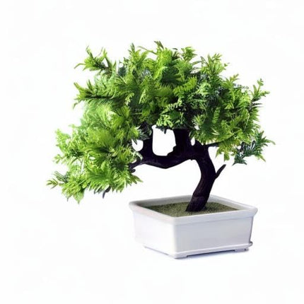 Dekorly Living Room Decor Small Fake Plant Artificial Bonsai Tree for Home Office Hotel, Green, 31 Centimeters 