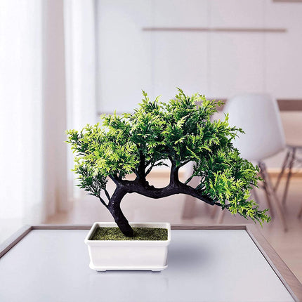Dekorly Living Room Decor Small Fake Plant Artificial Bonsai Tree for Home Office Hotel, Green, 31 Centimeters 