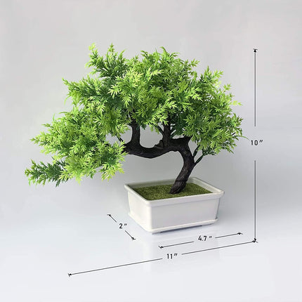 Dekorly Living Room Decor Small Fake Plant Artificial Bonsai Tree for Home Office Hotel, Green, 31 Centimeters 