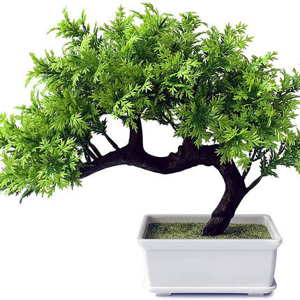 Dekorly Living Room Decor Small Fake Plant Artificial Bonsai Tree for Home Office Hotel, Green, 31 Centimeters 