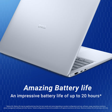 Dell DB14255, R5-340 AI Processor, 16GB LPDDR5X, 512GB SSD, FHD Plus 14"/35.56 cm, Win11+MSO 2024, Ice Blue, 1.52 Kg, 300 Nits IPS Display, AMD Radeon Graphics, Backlit+FPS Keyboard AI Powered Laptop 