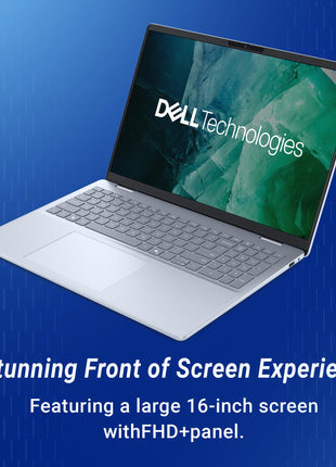 Dell DB16255, R5-340 AI Processor, 16 GB LPDDR5X, 512 GB SSD, 16" (40.64 cm) FHD Plus, Win11+MSO 2024, Ice Blue, 1.83 Kg, AMD Radeon™ Graphics, 300 Nits IPS, Backlit+FPS Keyboard, AI Powered Laptop 