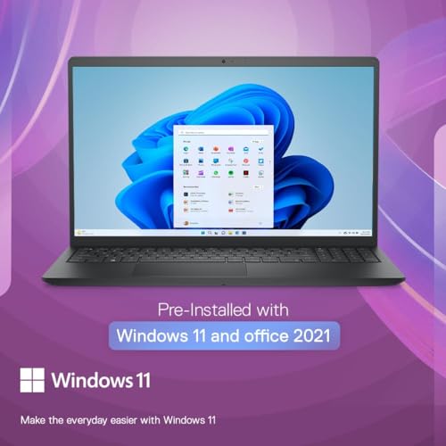 Dell Inspiron 3535, Windows 11 Home, AMD Ryzen 3 7320U Processor, (8GB RAM/512GB SSD/Window 11/Ms Office' 21/15.6"(39.62 Cm) FHD Display/15 Month Mcafee/Carbon Black/1.67Kg Thin & Light Laptop 