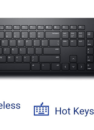 Dell KM3322W Wireless USB Keyboard and Mouse Combo, Anti-Fade & Spill-Resistant Keys, up to 36 Month Battery Life, 3Y Advance Exchange Warranty - Black 