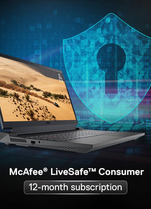 Dell {Smartchoice} G15-5530 Core i5-13450HX| NVIDIA RTX 3050, 6GB (16GB RAM|1TB SSD, FHD|Window 11|MS Office' 21|15.6" (39.62cm)|Dark Shadow Grey|2.65Kg|Gaming Laptop 