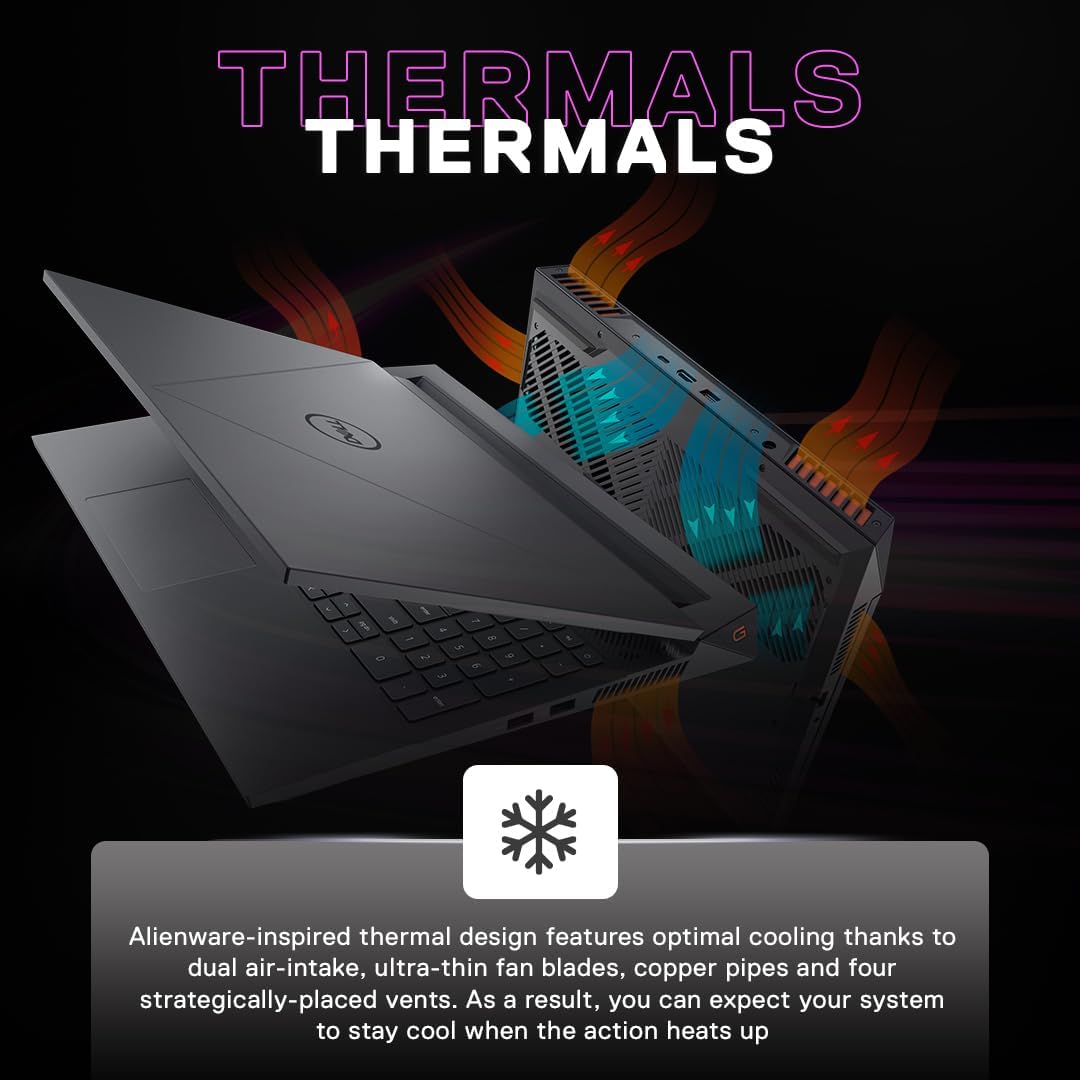 Dell {Smartchoice} G15-5530 Core i5-13450HX| NVIDIA RTX 3050, 6GB (16GB RAM|1TB SSD, FHD|Window 11|MS Office' 21|15.6" (39.62cm)|Dark Shadow Grey|2.65Kg|Gaming Laptop 