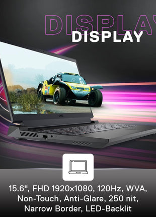 Dell {Smartchoice} G15-5530 Core i5-13450HX| NVIDIA RTX 3050, 6GB (16GB RAM|1TB SSD, FHD|Window 11|MS Office' 21|15.6" (39.62cm)|Dark Shadow Grey|2.65Kg|Gaming Laptop 