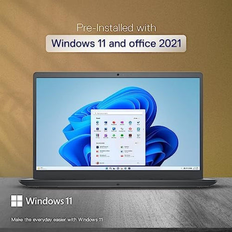 Dell [Smartchoice] Windows 11 Home 3520 Laptop, Intel Core i3-1215U, 12Th Gen (8GB RAM /512GB SSD /Window 11 /MS Office' 21 /15.6"(39.62 Cm) FHD Display /15 Month Mcafee /Black /1.69Kg Thin & Light 