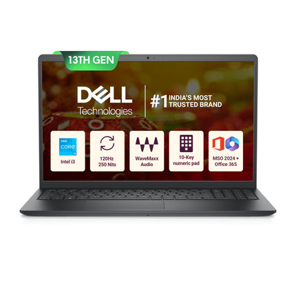 Dell Vostro, Intel Core i3 13th Gen - 1305U, 16GB DDR4 RAM, 512GB, FHD 15.6"/39.6 cm, Windows 11, Office H&S 2024, Carbon Grey, 1.66Kg, 120Hz 250 nits Narrow Border Display, Intel UHD Graphics Laptop 