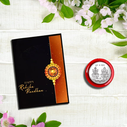 DeoDap Chocolate with Rakhi Gift for Brother – Murli Design Rakhi Set for Brother with Choco Coated Butterscotch Nuts, Silver Colour Coin & Greeting Card – Raksha Bandhan Combo For Bhai 