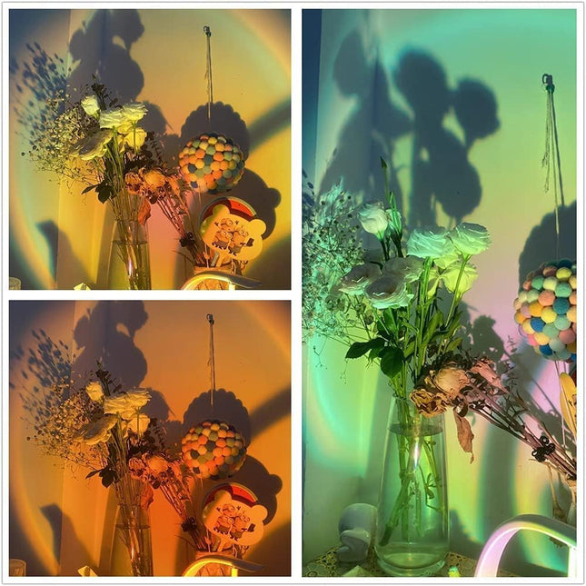 Desidiya® 16-Color LED Night Light Sunset Lamp with Remote & USB – 360° Rotating Projection Light for Room Ambience, Wall Decor, Photography & Mood Lighting 