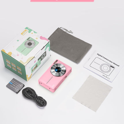 Digital Camera 1080P FHD Compact Digital Camera 44MP Portable Mini Small Photo Camera with 2.4" LCD Screen, 16X Digital Zoom and 1 Battery Vlogging Camera for Kids, Girls, Boys-Pink 