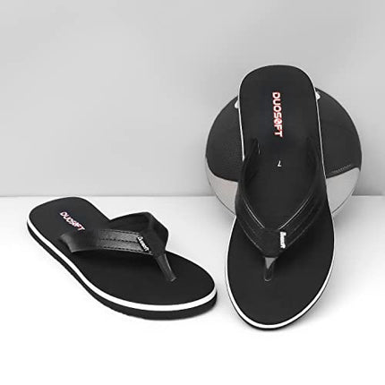Doctor Walk Flip Flop for Men | Soft Comfortable | Breathable | Fashionable | Stylish | Trendy | Super soft | Lightweight | Anti-Slip Sole | Indoor & Outdoor | (DW-14) (Black-10) 