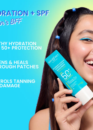 Dot & Key Blueberry Hydrate Barrier Repair Sunscreen Spf 50+,Pa++++|For Dry&Sensitive Skin|Non - Greasy Finish|No White Cast|Uv & Blue Light Protection|Broad Spectrum|For Women&Men|50G, 1 Count 