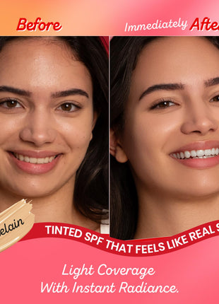 Dot & Key Strawberry Dew Tinted Sunscreen SPF 50+ Pa++++ - 01 Porcelain | Protection Against UA/UB | Broad Spectrum, Water & Sweat resistant | For All Skin Types | 50ml 