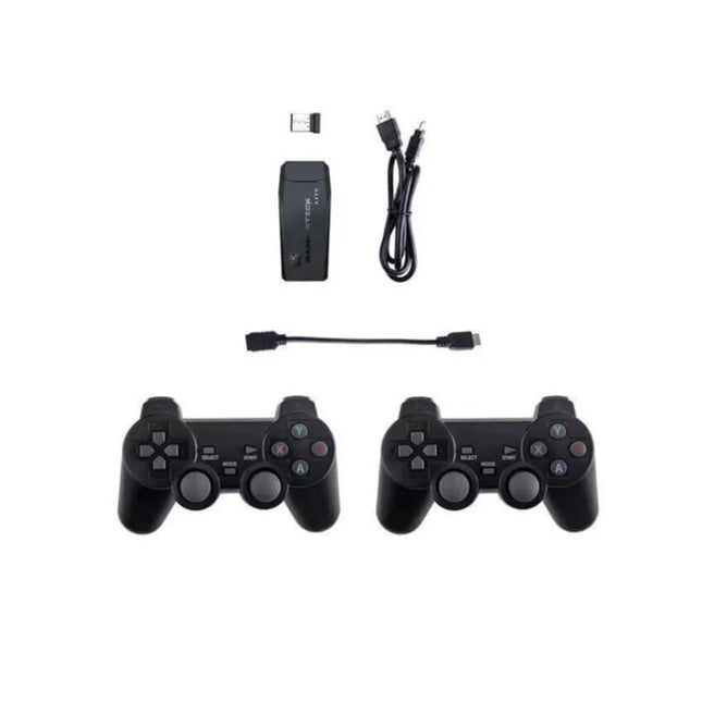 Drumstone (𝐋𝐢𝐦𝐢𝐭𝐞𝐝 𝟏𝟎 Year Warranty 4K Ultra HD Gaming Console with 2.4G Wireless Controllers Built-in 64GB Game Library with 20,000+ Retro Games Plug & Play Video Game System for TV-Black 