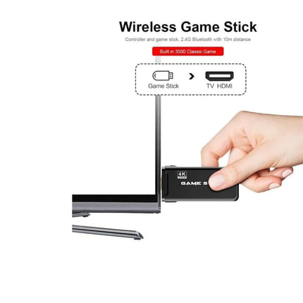 Drumstone (𝐋𝐢𝐦𝐢𝐭𝐞𝐝 𝟏𝟎 Year Warranty 4K Ultra HD Gaming Console with 2.4G Wireless Controllers Built-in 64GB Game Library with 20,000+ Retro Games Plug & Play Video Game System for TV-Black 