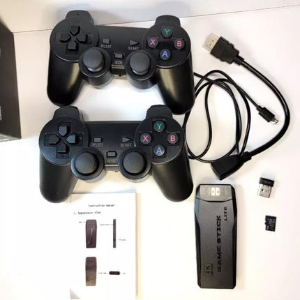 Drumstone (𝐋𝐢𝐦𝐢𝐭𝐞𝐝 𝟏𝟎 Year Warranty 4K Ultra HD Gaming Console with 2.4G Wireless Controllers Built-in 64GB Game Library with 20,000+ Retro Games Plug & Play Video Game System for TV-Black 