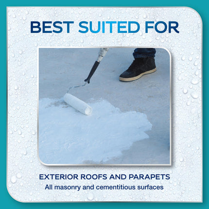 Dulux Aquatech Roof Waterproof for Terrace Roofs, Prevents Water Seepage and Bridges Cracks, Solar Reflective Coating, Up to 10 Years Waterproofing Performance, 1 Liter 