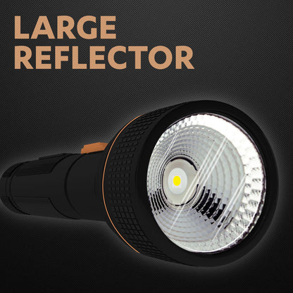 Duracell LED Torch Light, Super Bright, 12000 LUX, Ultra-Light and Easy to Carry Design, Large Reflector, for Everyday Use, 3AA Batteries Free, Black 