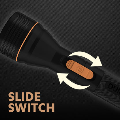 Duracell LED Torch Light, Super Bright, 12000 LUX, Ultra-Light and Easy to Carry Design, Large Reflector, for Everyday Use, 3AA Batteries Free, Black 