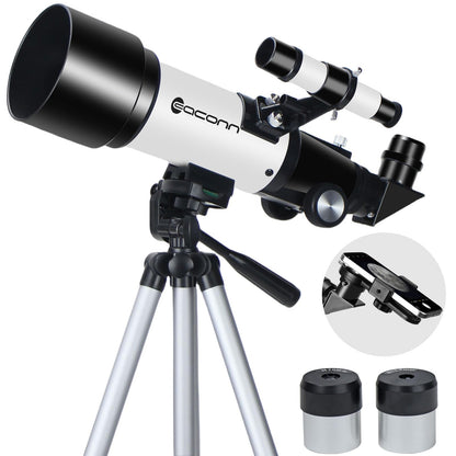 EACONN Telescopes, Telescope for Kids and Adults Beginners, 70mm Aperture 400mm Focus Length Refractor Travel Telescope with AZ Mount for Observe The Moon and Landscape 