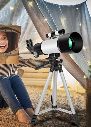 EACONN Telescopes, Telescope for Kids and Adults Beginners, 70mm Aperture 400mm Focus Length Refractor Travel Telescope with AZ Mount for Observe The Moon and Landscape 