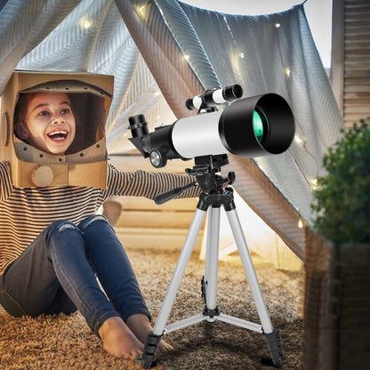 EACONN Telescopes, Telescope for Kids and Adults Beginners, 70mm Aperture 400mm Focus Length Refractor Travel Telescope with AZ Mount for Observe The Moon and Landscape 